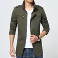 Men's slim fit military green washed cotton casual jacket for outdoor spring and autumn - XL / Tops / Army Green