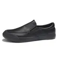 Men's black slip-on casual loafers with soft leather texture for comfortable daily wear - 38 / Plain Style (9101) / Black
