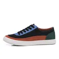 Stilvolle mehrfarbige Herren-Canvas-Sneaker mit seitlichem Reißverschluss und Schnürung - 7661M Schwarzer Stil (7661M)