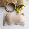 Elegant nude seamless ice silk strapless bandeau bra for women with a smooth invisible finish - One Size / Tops / Nude