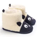 Bottes de neige chaudes pour bébé en fausse fourrure blanche avec motif chat bleu - Blanc Bleu