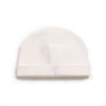 Soft white cotton baby beanie hat with cross embroidery for infants 0-1 years old - White Cross Embroidered Beanie