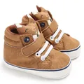 Scarpe primi passi per neonati con simpatico design a volpe e suole bianche morbide - 11cm / Marrone