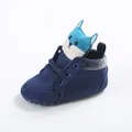 Dark blue baby soft sole pre-walker shoes with cute fox character design for 0-1 years - 11cm / Fox Style (C-215# C-240) / Blue