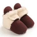 Botas de invierno para bebé forradas con felpa suave y suelas antideslizantes para el frío - Marrón