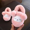 Cute pink plush baby slippers with animal face embroidery for cozy winter warmth - Size 19 (Inner Length 17cm) / Pink Sheep