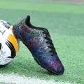 Strapazierfähiger schwarzer Fußballschuh mit buntem Blitzmuster für Outdoor-Training - 38 / Schwarz Mehrfarbig