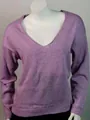 Casual paarse gebreide damestrui met V-hals en lange mouwen voor herfst en winter - S / Tops / Paars
