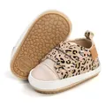 Infant leopard print toddler shoes with anti-slip rubber sole and velcro straps - 11cm / Leopard Print