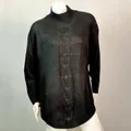 Oversized μαύρο πλεκτό πουλόβερ με σχέδιο πλεξούδας και φαρδιά μανίκια νυχτερίδας - S / Tops / Μαύρο
