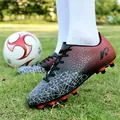 Junior soccer cleats for artificial grass with non-slip AG studs in red-black gradient - 38 / Black Red AG Cleats (27017)