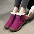 Lila gefütterte Winter-Schneestiefel mit Steppmuster und rutschfester Gummisohle - 35 / High Top Stil / Fuchsie