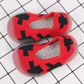 Comfortable breathable red and black patterned baby walking shoes with anti-slip soft sole - Size 28/29 (Insole 16.5cm) / Low Cut Red Crosses