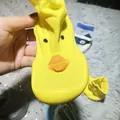 Yellow duck cartoon baby floor socks with soft non-slip rubber soles for toddlers shoes - Size 26/27 (Inner Length 15.5cm) / Yellow Duck