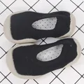 Soft breathable black knit baby walker sock shoes with anti-slip grey rubber soles - Size 24/25 (Inner Length 14.5cm) / Low-cut Pure Black (Classic)