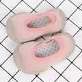 Breathable pink knit baby walker shoes with grey non-slip rubber soles for toddler floor use - Size 24/25 (Inner Length 14.5cm) / Pink Gold Line