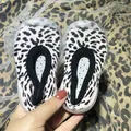 Leopard print baby walker sock shoes with non-slip soft sole for toddlers and infants - Size 20/21 (Inner Length 12.5cm) / Pink Leopard