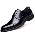 Elegante zapato de vestir para hombre en cuero negro con diseño de cordones - 45 / Negro de Temporada