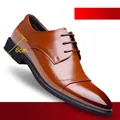 Zapatos de vestir clásicos de piel marrón para hombre con elevación de 6 cm - 38 / Marrón Clásico (Aumento de Altura)