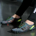 Grijze sneldrogende aqua-schoenen van mesh met oranje strepen en groene veters voor zwemmen - 35 / 966 Grijs (4014419689751) / Grijs