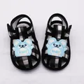 Summer infant soft sole walking sandals with black and white plaid and blue mouse - Size 11 (10.5CM) / Cute Black Style (LX006)