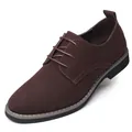 Elegante donkerbruine suède casual herenschoen in Britse stijl voor lente en herfst - 38 / Bruin (Y5561)