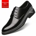 Scarpe in pelle nera da uomo per tutte le stagioni con un rialzo interno di 6 cm - 37 / Stile con Rialzo Interno per Tutte le Stagioni / Nero