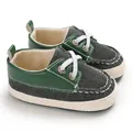 Klassieke groen-grijze baby-wandelschoenen met zachte zool en veters - Groen