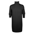 Elegante zwarte gebreide coltrui-jurk met lange mouwen voor het herfst-winterseizoen - Zwart