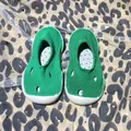 Vibrant candy green breathable mesh baby sock shoes featuring soft white soles for walking - 18/19 (11.5cm) / Green