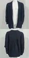 Classic black long sleeve knitted cardigan for men with rib-knit texture and open front - Black