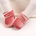 Stivaletti invernali in velluto rosa per neonati con fodera in pile - Rosso