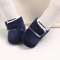 Stivaletti neonato in velluto a coste blu navy con fodera in pile calda per inverno - Blu scuro