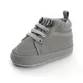 Chaussures montantes de marche pour bébé garçon avec semelle souple et lacets gris - Gris
