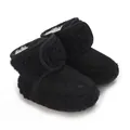 Warm black winter baby boots with soft fleece lining and non-slip sole for toddlers - Solid Color Style (B221) / 11cm / Black