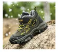 Detailed view of kids olive green winter outdoor boot with warm faux fur lining - 38 / Military Green Thickened Fleece (833)