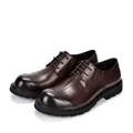 Vintage brown genuine leather men's business dress shoes with durable rubber lug soles - 38 / Brown