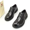 Premium black leather business dress shoes for men in classic British low-top style - 38 / Black