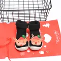 Zapatos de paseo de Navidad para bebé negros con decoración de reno y forro cálido - Talla 20/21 / Ciervo de Navidad / Negro