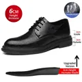 Premium men's black business dress shoes with 6cm height increase and breathable holes - 38 / Hollow Height Increase 6CM (789-1) / Black