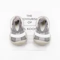 Breathable knit children's sock shoes with soft non-slip sole for indoor walking babies - Pink Grid