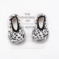 Close-up detail of breathable leopard print baby walking shoes with flexible soft rubber soles - Pink Leopard (Transparent Version)