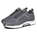 Herren-Sneaker in Grau aus Fly-Knit mit versteckter 6cm Erhöhung für den Sport - 37 / Grau