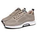 Khakifarbene Herren-Laufschuhe aus Fly-Knit-Mesh mit 6 cm unsichtbarer Erhöhung Sport - 37 / Khaki