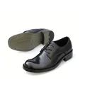 Klassische Herren-Business-Schuhe aus schwarzem Echtleder mit robuster Nahtsohle. - 38 / Schwarz