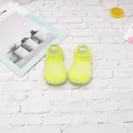 Zapatos tipo calcetín para bebé en punto de rayas verde lima transpirable - Talla 18/19 (Longitud Interior 11.5cm) / Verde Fruta (Seda de Hielo)