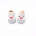 Schattige baby ijsszijde sok schoenen met eendenpatroon en een zachte ademende zool - Maat 22 (Inwendige lengte 12.5cm) / Grijze Eend