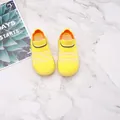 Breathable yellow fly-knit baby toddler sock shoes with soft flexible rubber soles - Size 22 (Inner 13cm) / Yellow