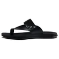 Classic black flat flip-flops with decorative metallic rivets for beach and summer wear - 38 / All Black