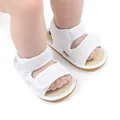 Breathable white mesh baby sandals with non-slip rubber sole and double velcro straps - 11cm / White